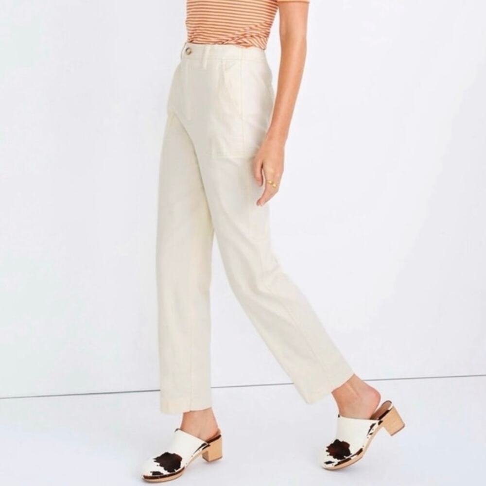 Madewell Khaki Camp Utility Pants Straight Leg Cropped S